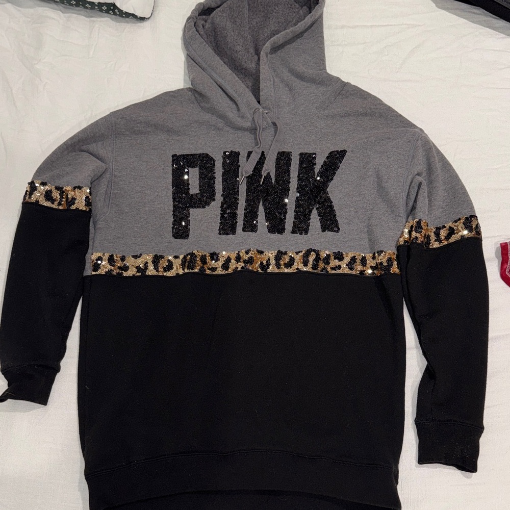 Victoria's Secret Pink Gray & Black Hoodie
